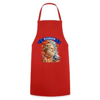 Ancient Wisdom – Greek Philosopher Art - Kochschürze - Rot - Vorne - AI Model Male 185 dark (185cm)