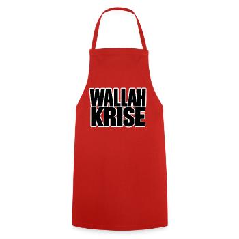 Wallah Krise – Lustiger Spruch - Kochschürze - Rot - Vorne - AI Model Male 185 dark (185cm)
