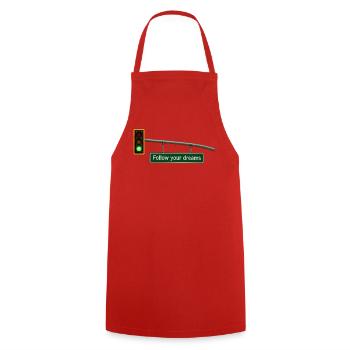 Follow Your Dreams – Ampel Motivation Geschenk - Kochschürze - Rot - Vorne - AI Model Male 185 dark (185cm)