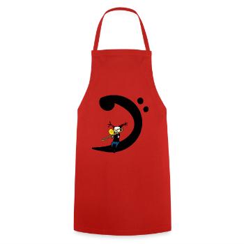 Posaunen-Bass Clef – Posaunist-Musik-T-Shirt - Kochschürze - Rot - Vorne - AI Model Male 185 dark (185cm)