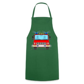 Fire engine without lettering - Cooking Apron - green - Front - AI Model Male 185 dark (185cm)