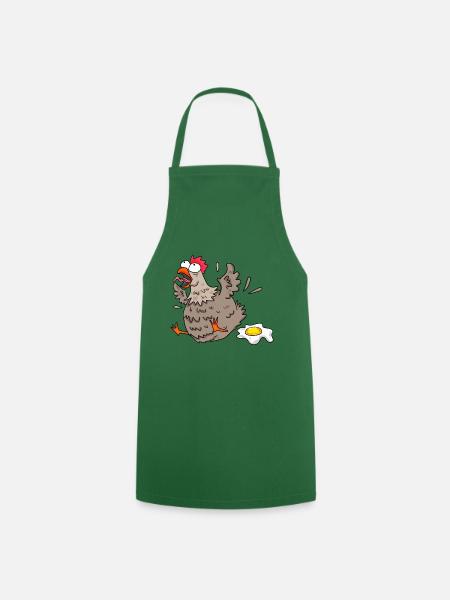 Funny chicken - Cooking Apron - green