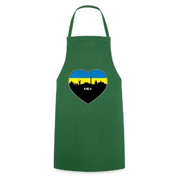 Kiew-Ukraine-Flaggen-Skyline-Reise-Andenken - Kochschürze - Grün - Vorne - AI Model Male 185 dark (185cm)
