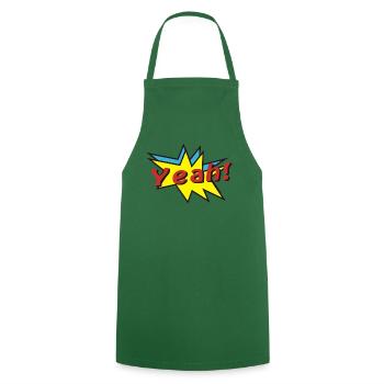 yeah comic - Kochschürze - Grün - Vorne - AI Model Male 185 dark (185cm)