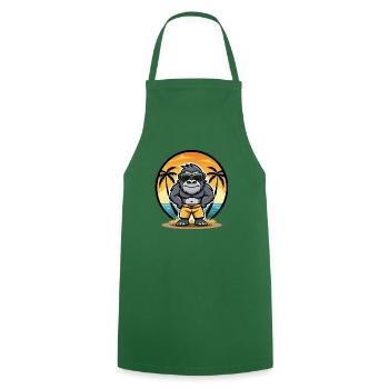 Gorilla Lustige Cartoon Sommer Strand Sonnenbrille Cool - Kochschürze - Grün - Vorne - AI Model Male 185 dark (185cm)