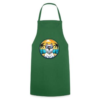 Dogue Argentino Chien Race Dessin Animé Lunettes De Soleil Plage - Tablier de cuisine - vert foncé - Devant - AI Model Male 185 dark (185cm)