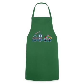 Train pour enfants avec remorque grise - Tablier de cuisine - vert foncé - Devant - AI Model Male 185 dark (185cm)