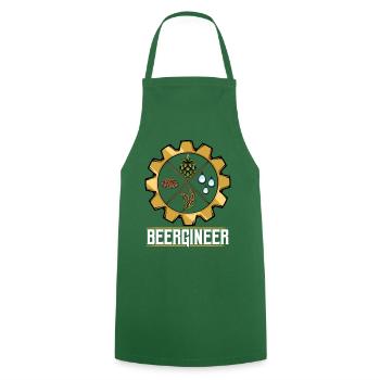 Beergineer Brau-Gear Emblem - Cooking Apron - green - Front - AI Model Male 185 dark (185cm)