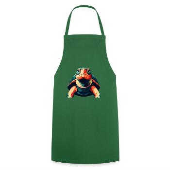 Turtle Cartoon Character Colorful Pet Animal - Cooking Apron - green - Front - AI Model Male 185 dark (185cm)