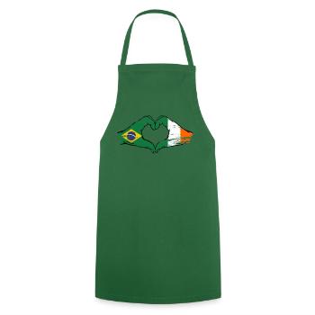 Brésil Irlande Drapeau Aiguilles Coeur Forme Utilisé - Tablier de cuisine - vert foncé - Devant - AI Model Male 185 dark (185cm)