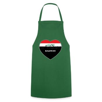 Bagdad Irak Flagge Skyline Reise Souvenir - Kochschürze - Grün - Vorne - AI Model Male 185 dark (185cm)
