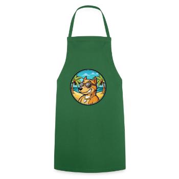 Cordoba Fighting Dog Breed Cartoon Sunglass Beach - Cooking Apron - green - Front - AI Model Male 185 dark (185cm)