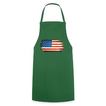 Amerikanische Flagge Pinselstrich - Kochschürze - Grün - Vorne - AI Model Male 185 dark (185cm)