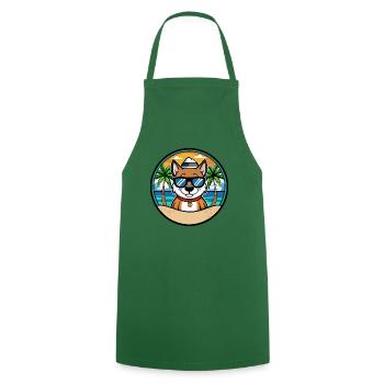 Cao De Seo Miguel Dog Breed Cartoon Beach - Cooking Apron - green - Front - AI Model Male 185 dark (185cm)