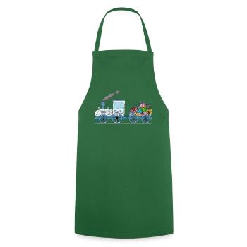 Train pour enfants avec remorque blanche - Tablier de cuisine - vert foncé - Devant - AI Model Male 185 dark (185cm)