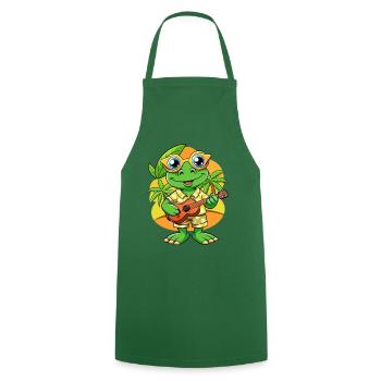 Lustige Frosch Cartoon Sommer Strand Sonnenbrille Gitarre - Kochschürze - Grün - Vorne - AI Model Male 185 dark (185cm)