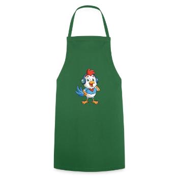 Huhn Lustige Cartoon Figur Kopfhörer Musik - Kochschürze - Grün - Vorne - AI Model Male 185 dark (185cm)
