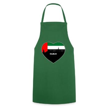 Dubai Uae Flagge Skyline Reise Souvenir - Kochschürze - Grün - Vorne - AI Model Male 185 dark (185cm)