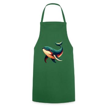 Whale Cartoon Character Colorful Pet Animal - Cooking Apron - green - Front - AI Model Male 185 dark (185cm)