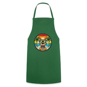 Portuguese Watchdog Breed Cartoon Sunglasses Beach - Cooking Apron - green - Front - AI Model Male 185 dark (185cm)