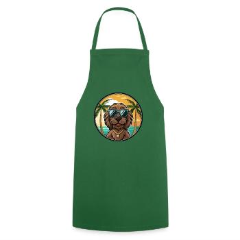 Boykin Spaniel Chien Race Dessin Animé Lunettes De Soleil Plage - Tablier de cuisine - vert foncé - Devant - AI Model Male 185 dark (185cm)