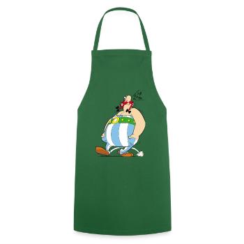 Asterix & Obelix - Obelix Is Singing - Cooking Apron - green - Front - AI Model Male 185 dark (185cm)