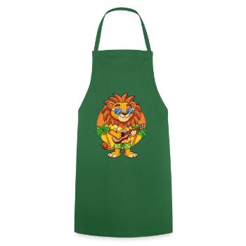 Funny Lion Cartoon Summer Beach Sunglasses Guitar - Cooking Apron - green - Front - AI Model Male 185 dark (185cm)