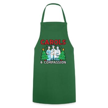 Carols & Compassion Krankenschwester Weihnachten - Kochschürze - Grün - Vorne - AI Model Male 185 dark (185cm)