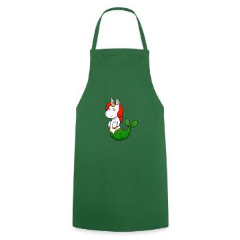Unicorn Sticker - Kochschürze - Grün - Vorne - AI Model Male 185 dark (185cm)