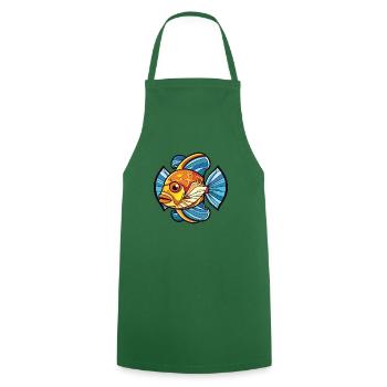 Flunder Fisch Buntes Aquarell Tier Cartoon - Kochschürze - Grün - Vorne - AI Model Male 185 dark (185cm)
