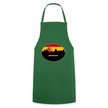 Granada Spanien Flagge Skyline Silhouette Reisen - Kochschürze - Grün - Vorne - AI Model Male 185 dark (185cm)