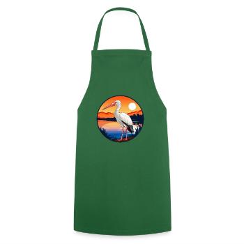 Ibis Buntes Aquarell Cartoon Kawaii Tier - Kochschürze - Grün - Vorne - AI Model Male 185 dark (185cm)