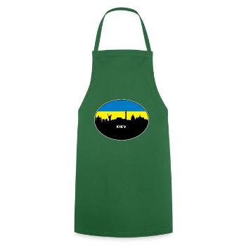 Kiew-Ukraine-Flaggen-Skyline-Schattenbild-Reise - Kochschürze - Grün - Vorne - AI Model Male 185 dark (185cm)