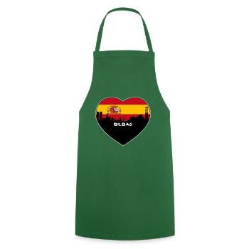 Bilbao Spanien Flagge Skyline Reise Souvenir - Kochschürze - Grün - Vorne - AI Model Male 185 dark (185cm)