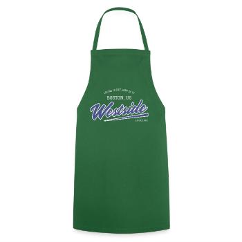 Westside Boston Retro Schriftzug - Kochschürze - Grün - Vorne - AI Model Male 185 dark (185cm)