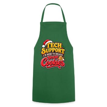 Tech Support Cookies: Holiday Debugger - Kochschürze - Grün - Vorne - AI Model Male 185 dark (185cm)
