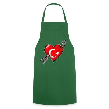 Türkei Flagge Herz mit Pfeil - Kochschürze - Grün - Vorne - AI Model Male 185 dark (185cm)