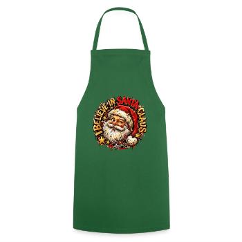 Believe in Santa Claus – Christmas Streetwear - Kochschürze - Grün - Vorne - AI Model Male 185 dark (185cm)
