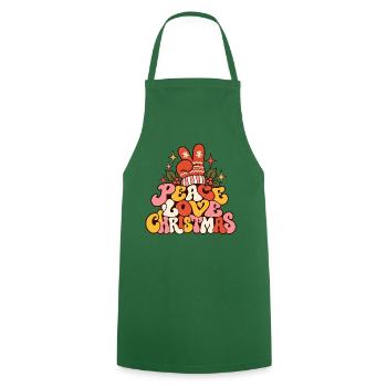 Peace Love Christmas Retro Hippie Weihnachten - Kochschürze - Grün - Vorne - AI Model Male 185 dark (185cm)
