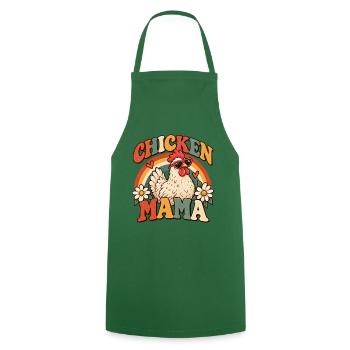 Chicken Mama Lustiges Retro Bauer Hühner Mutter - Kochschürze - Grün - Vorne - AI Model Male 185 dark (185cm)