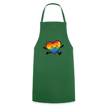 Regenbogenherz-Lächeln - Kochschürze - Grün - Vorne - AI Model Male 185 dark (185cm)