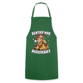 Rentier war Ausverkauft Kamel - Kochschürze - Grün - Vorne - AI Model Male 185 dark (185cm)