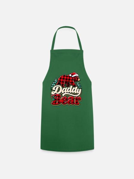 Daddy Bear Plaid Christmas - Kochschürze - Grün