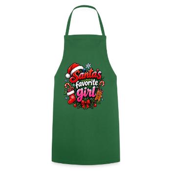 Santa Lieblingsgirl Weihnacht - Kochschürze - Grün - Vorne - AI Model Male 185 dark (185cm)