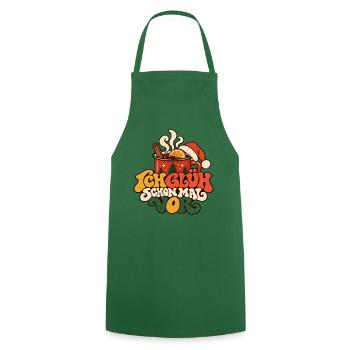 Ich glüh schon mal vor Glühwein Weihnachtsmarkt - Kochschürze - Grün - Vorne - AI Model Male 185 dark (185cm)
