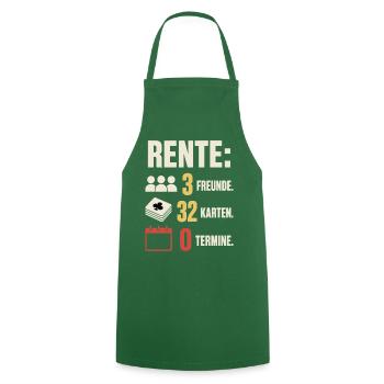 Rente 3 Freunde 32 Karten 0 Termine – Skat - Kochschürze - Grün - Vorne - AI Model Male 185 dark (185cm)