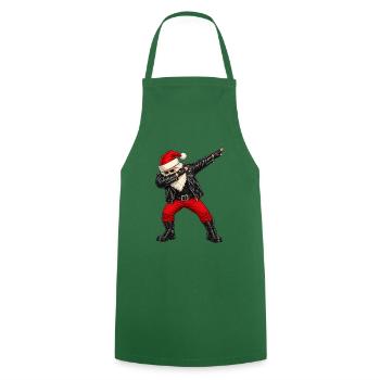 Weichnachten / Weichnachtsmann / Santa Dab - Kochschürze - Grün - Vorne - AI Model Male 185 dark (185cm)