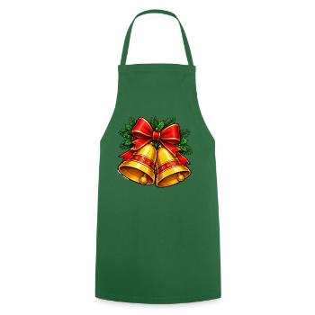 Weihnachtsglocken mit Schleife - Kochschürze - Grün - Vorne - AI Model Male 185 dark (185cm)