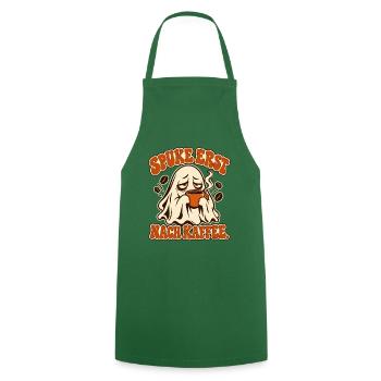 Spukegeist Kaffee Motiv - Kochschürze - Grün - Vorne - AI Model Male 185 dark (185cm)