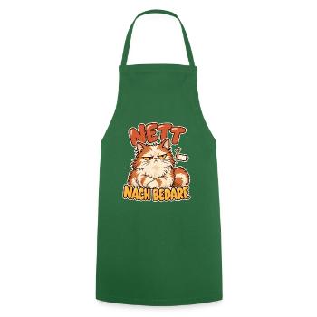Grimmige Katze mit Spruchdruck - Kochschürze - Grün - Vorne - AI Model Male 185 dark (185cm)
